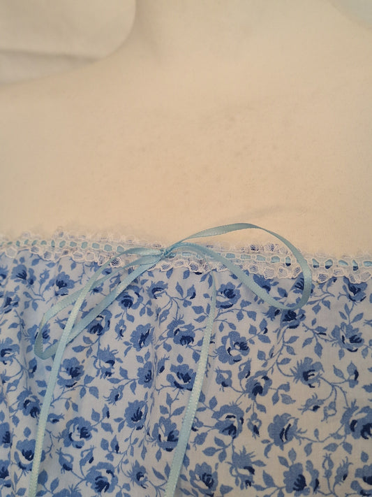 Top blue flowers XS/S