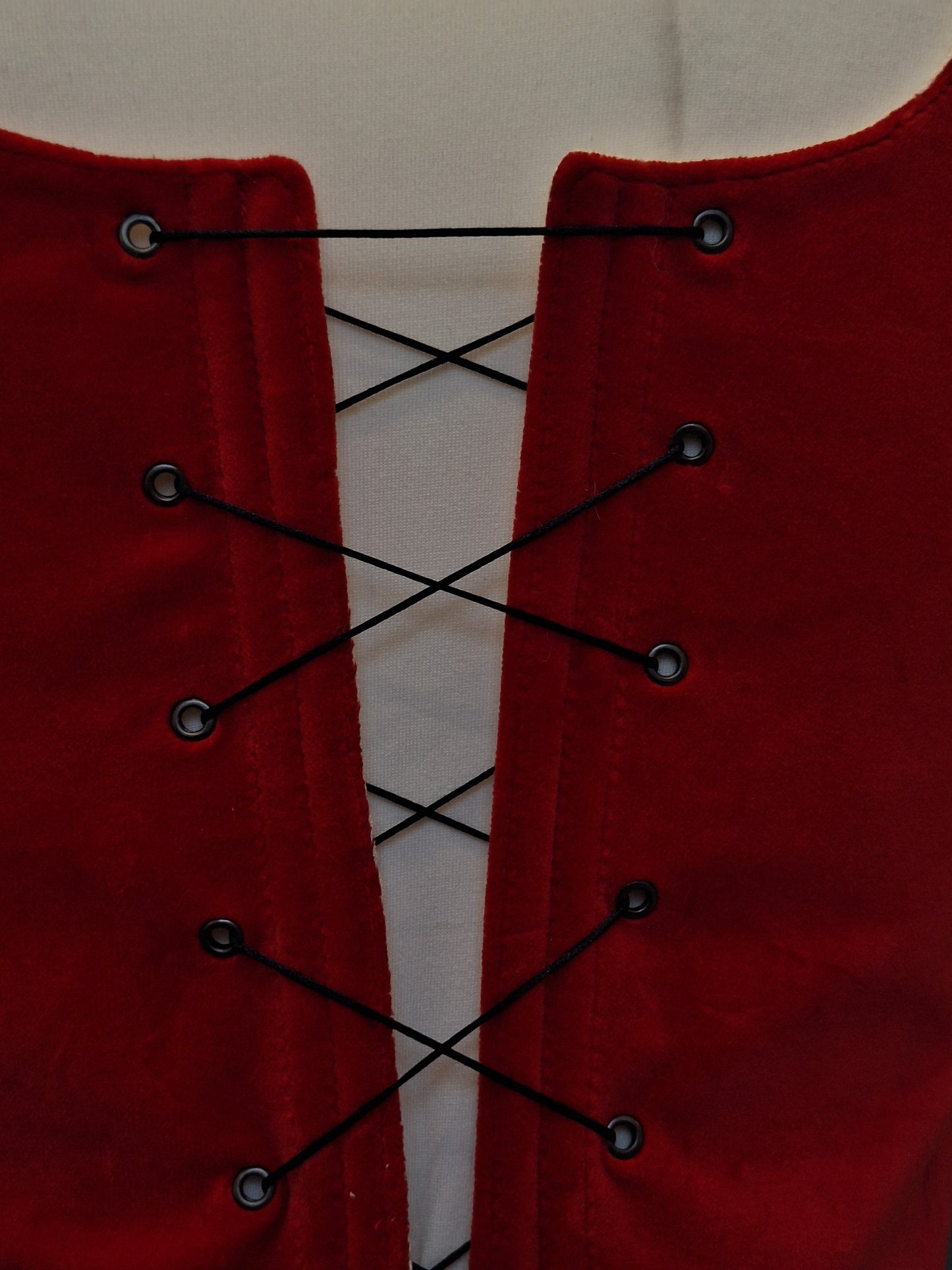 Gorset czerwony welurowy heart