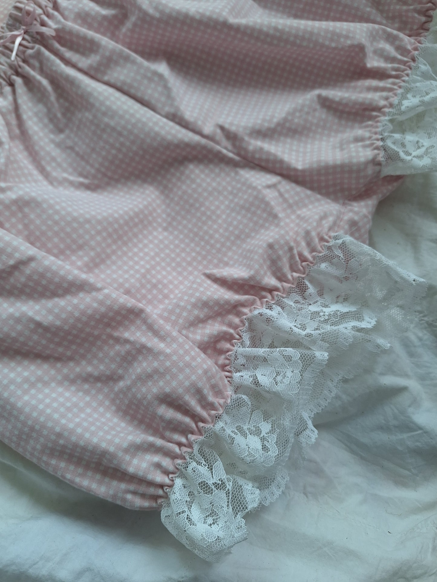 Set pink gingham XS-M