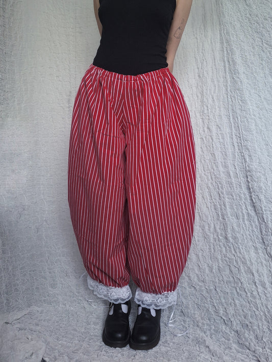 Szerokie spodnie w pasy red