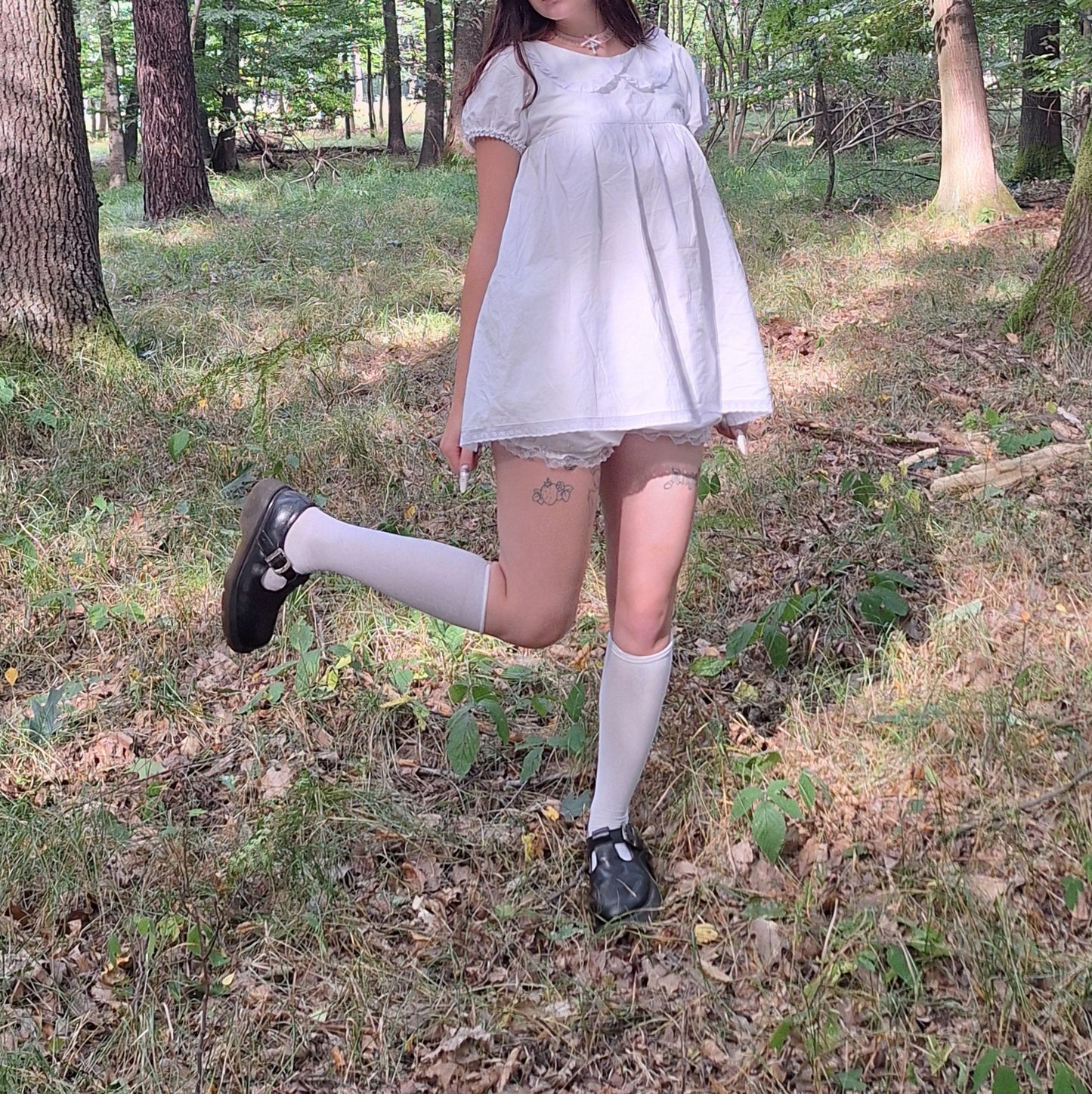 Sukienka babydoll biała