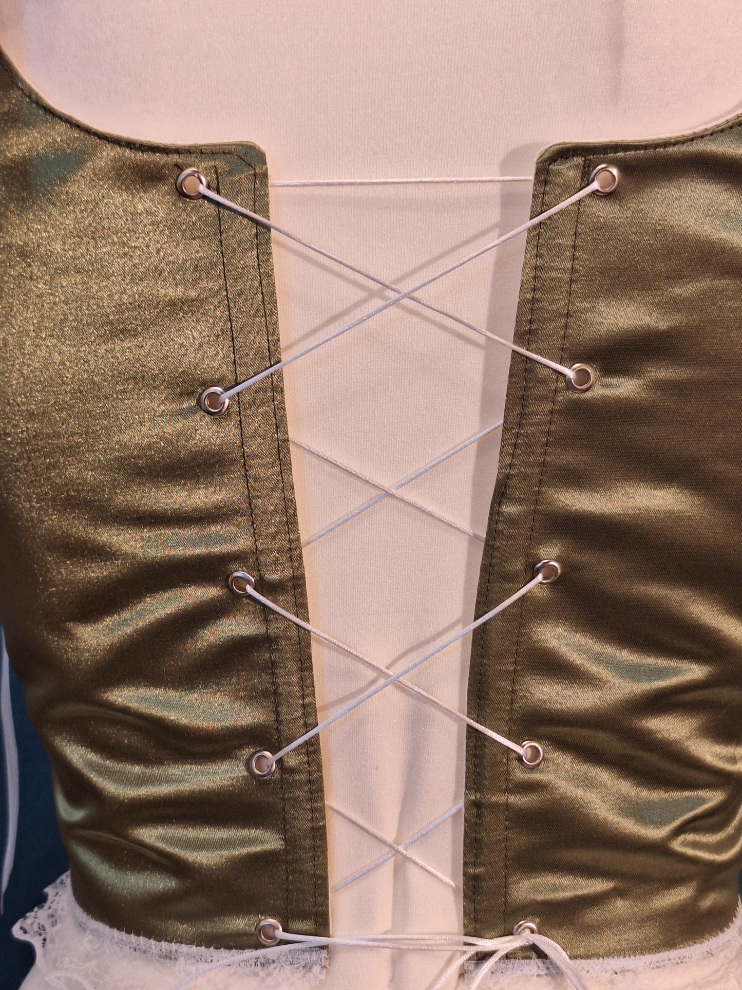 Gorset z wycięciem zielony