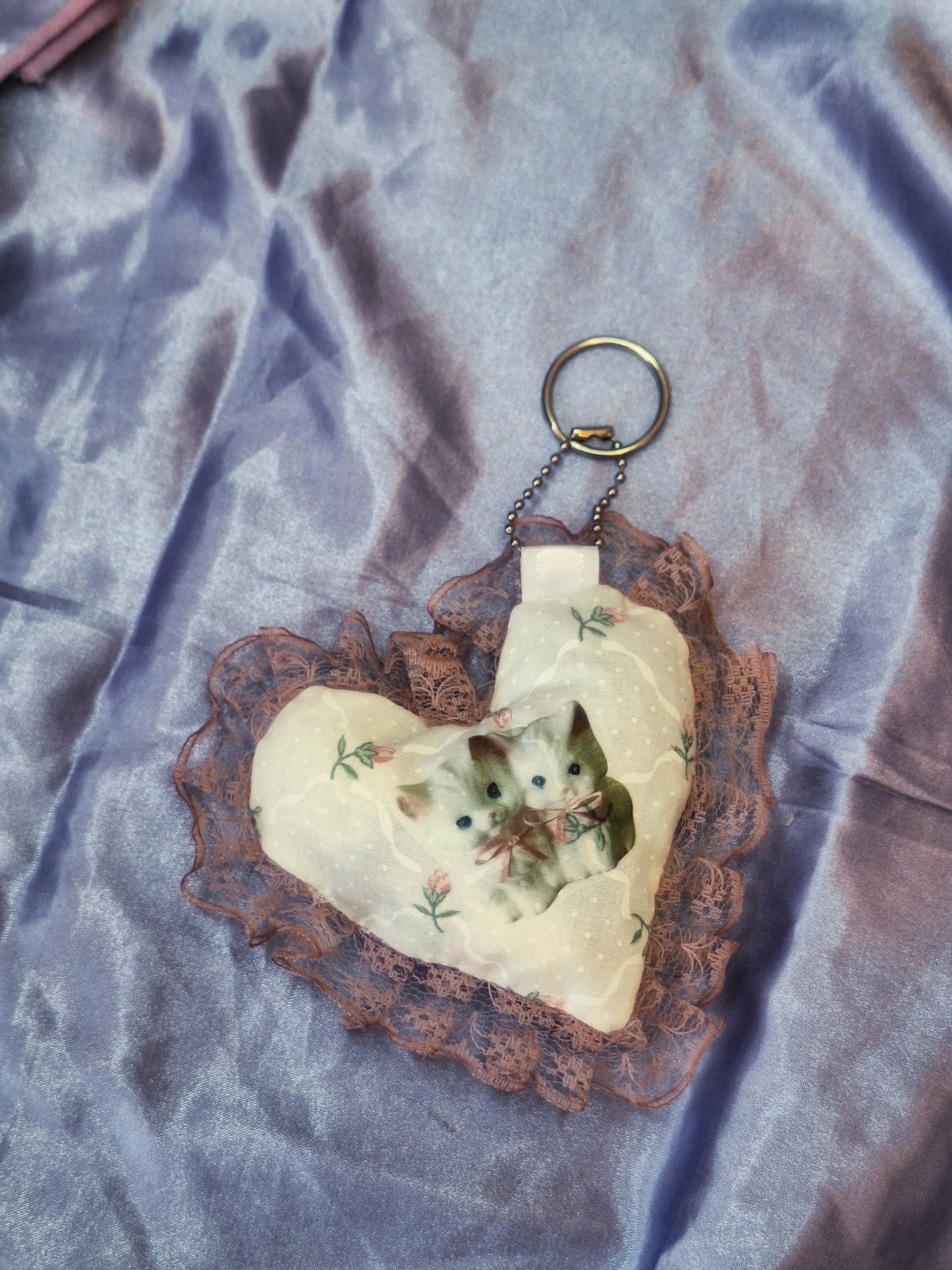 Plush heart keychain