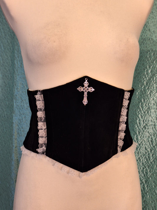 Gorset underbust welurowy
