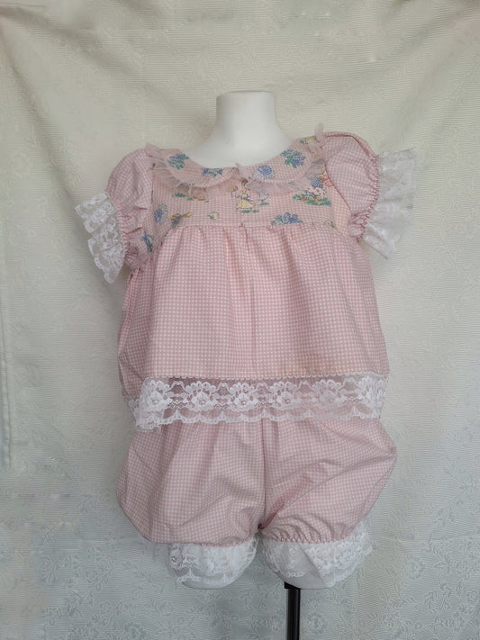 Set pink gingham XS-M