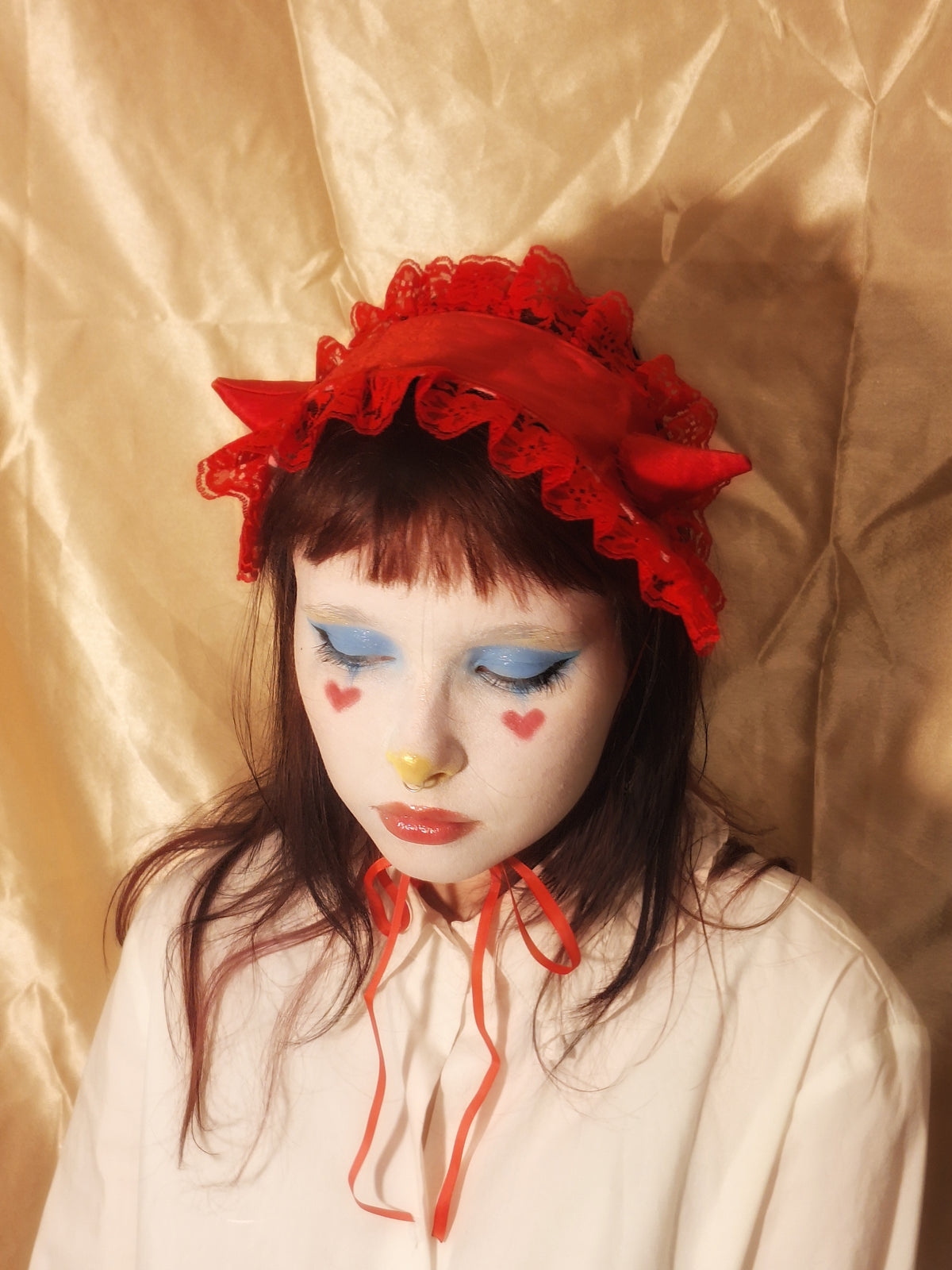 Headdress SATIN RED DEVIL II