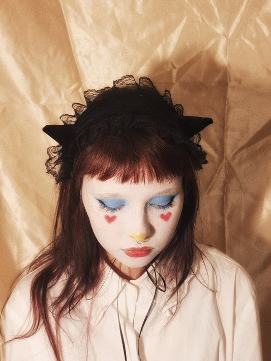 Headdress BLACK VELVET DEVIL II