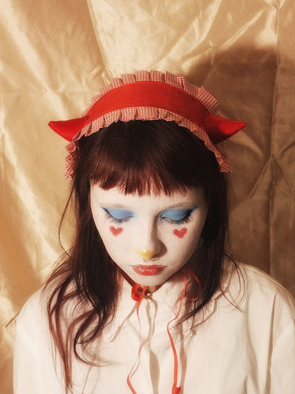 Headdress SATIN RED DEVIL