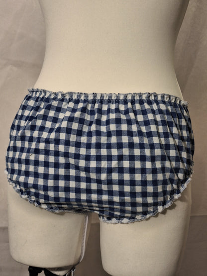 Navy blue checkered bloomer panties