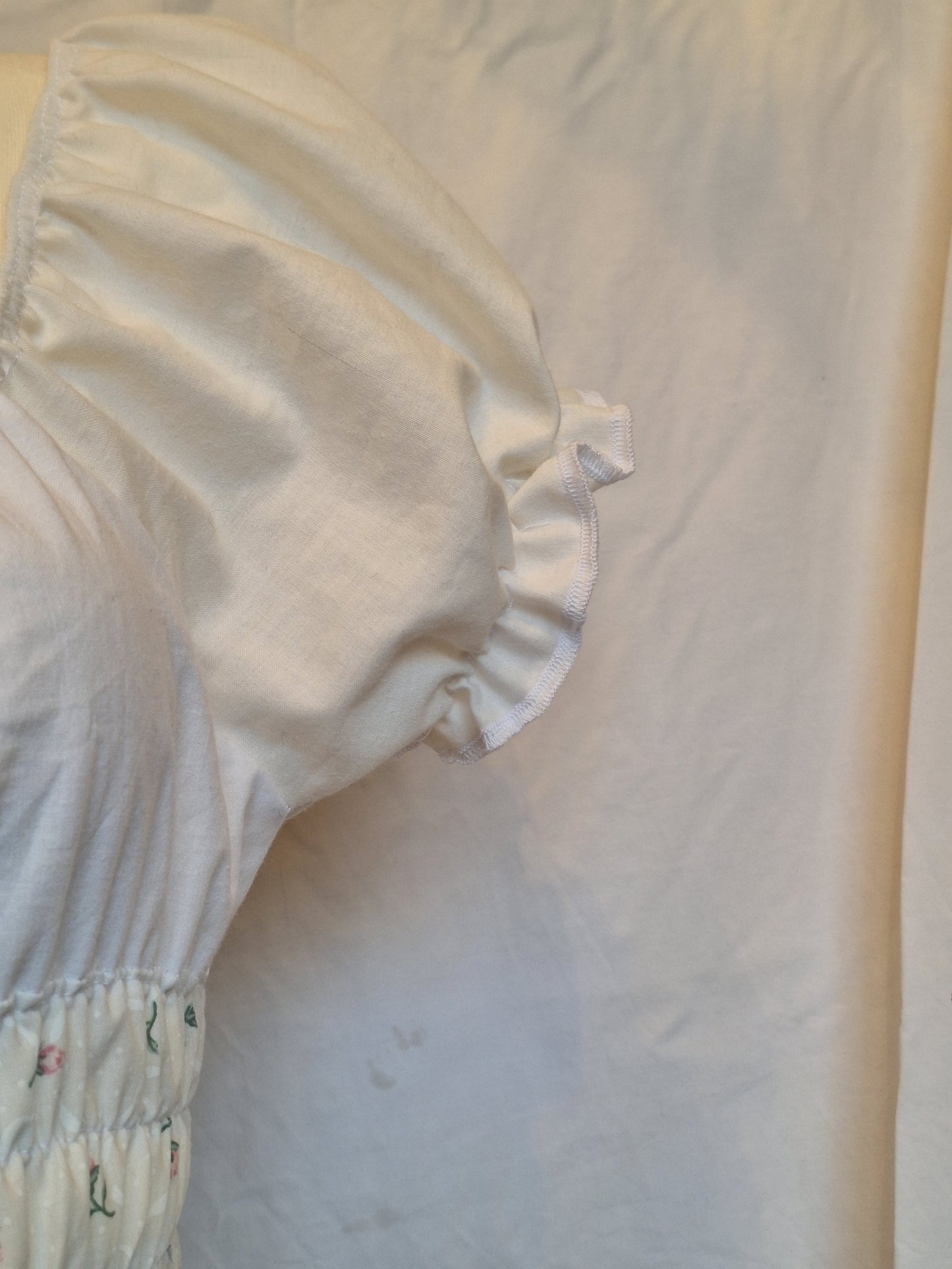 Sukienka milkmaid różowe kwiatki XS/S