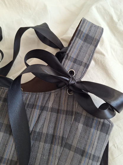 Gorset szary w kratę