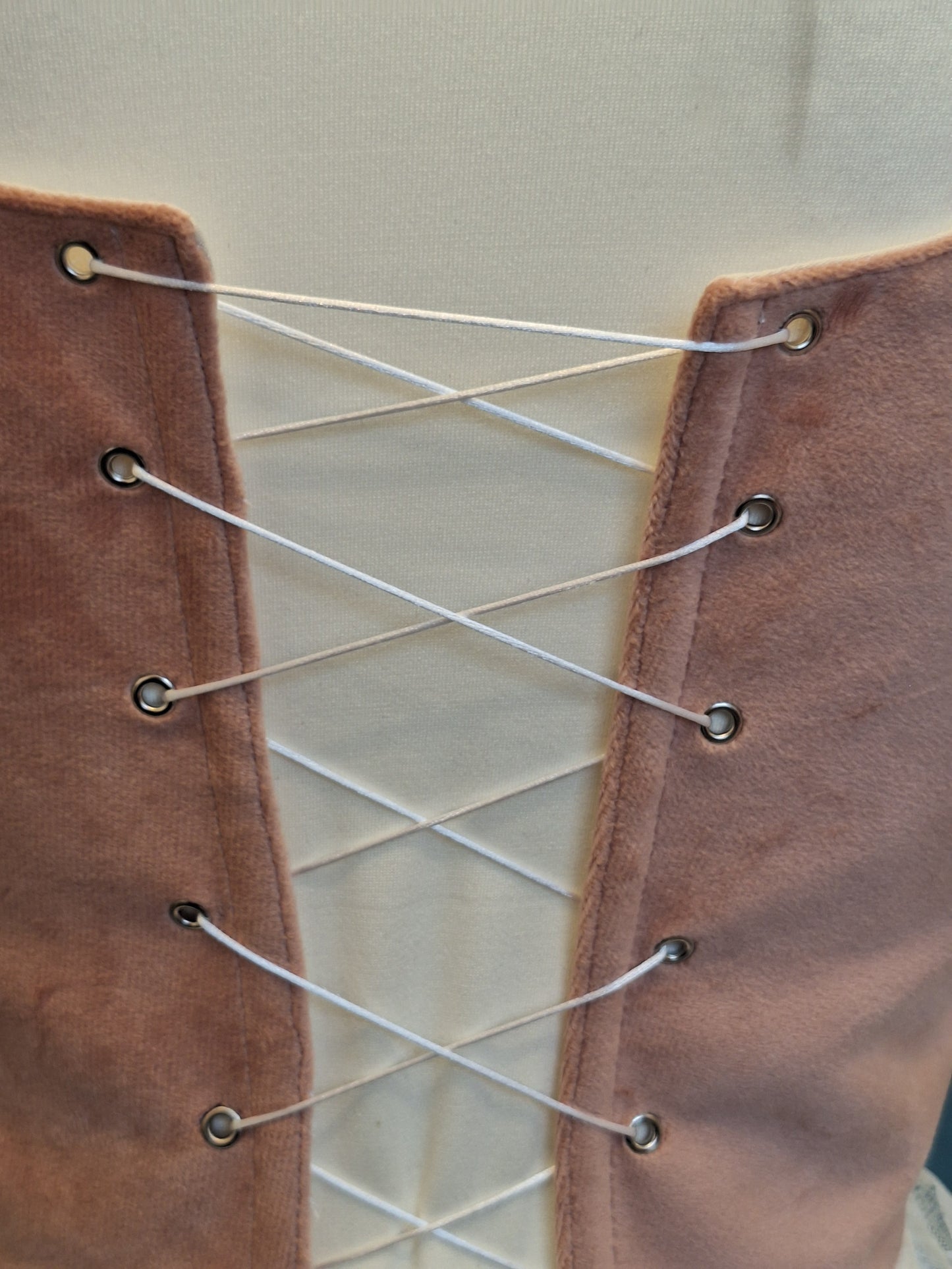 Gorset welurowy różowy heart