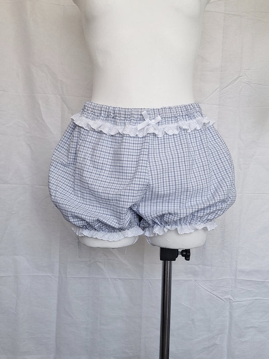 Bloomersy w kratkę niebieskie S/M