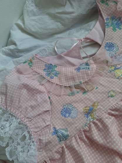 Set pink gingham XS-M
