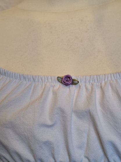 Sukienka milkmaid fioletowe kwiatki S/M