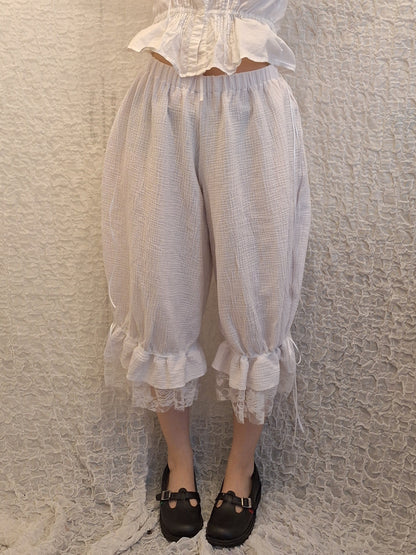 Szerokie spodnie PETAL WHITE