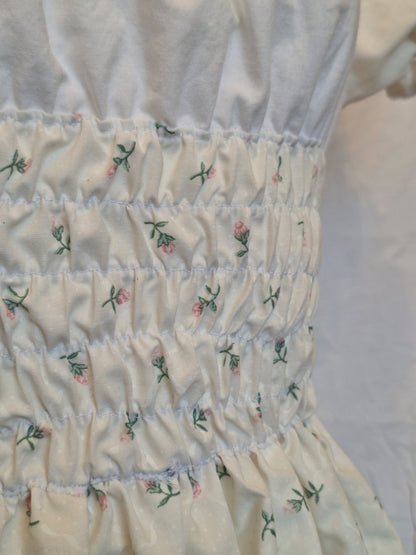 Sukienka milkmaid różowe kwiatki XS/S