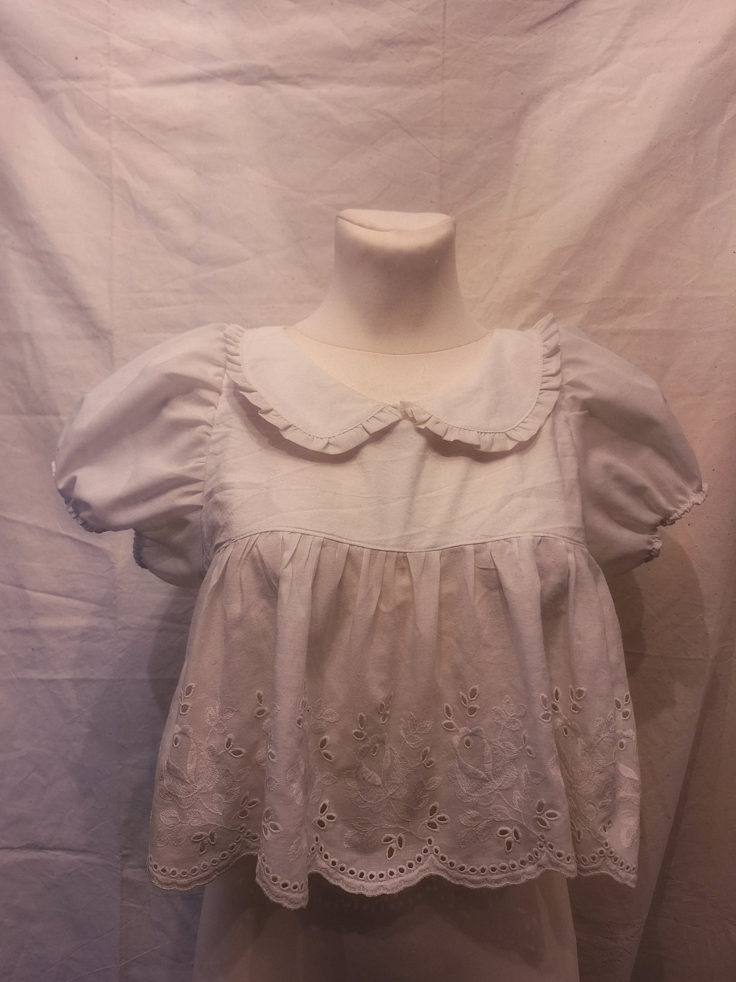 Bluzka babydoll biała