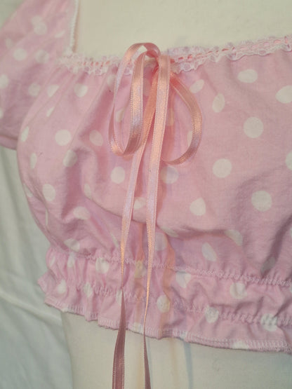 Top pink polka dots XS/S