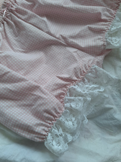 Set pink gingham XS-M