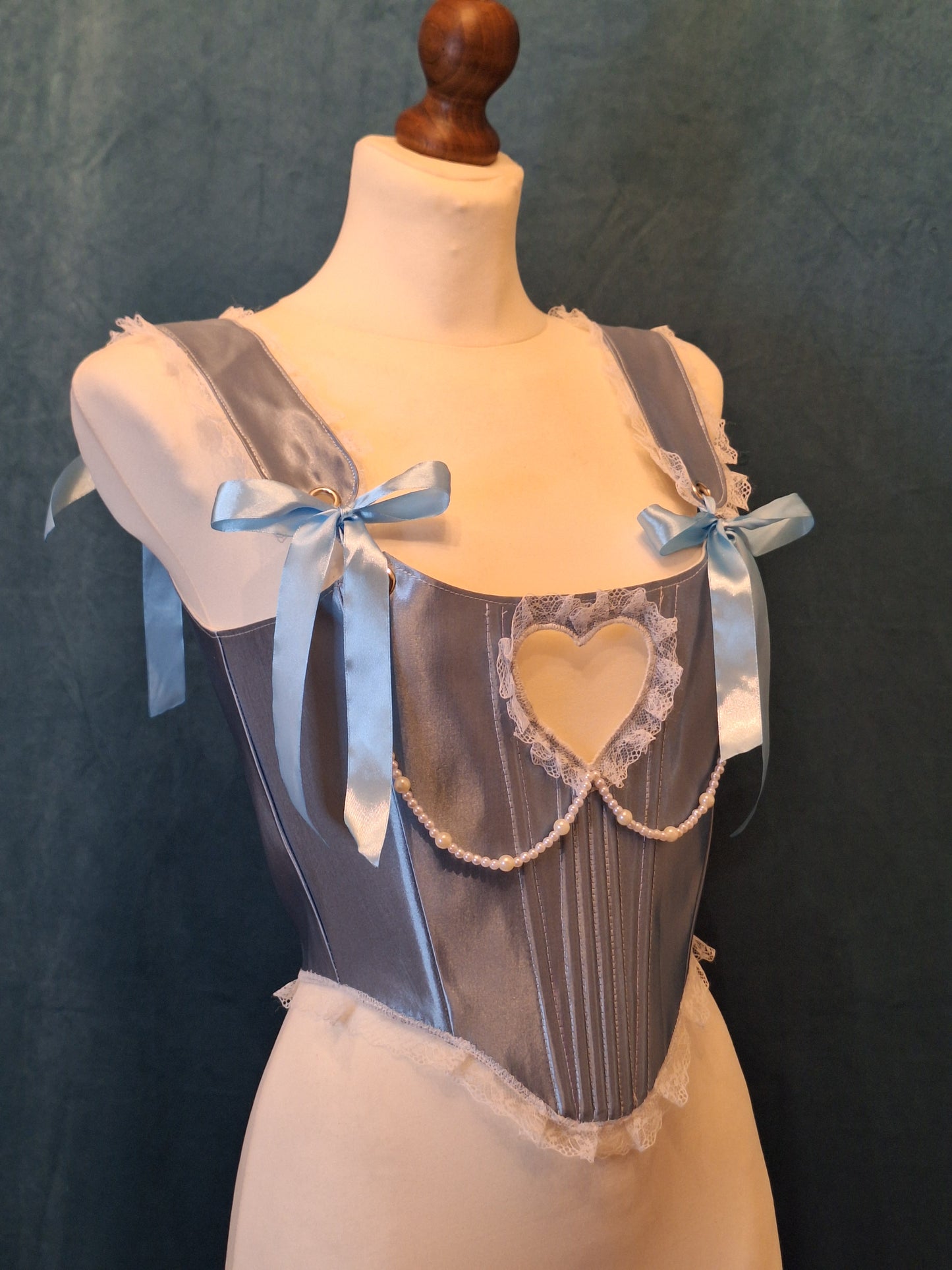 Gorset z wycięciem błękitny