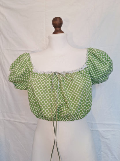 Top green polka dots S-L