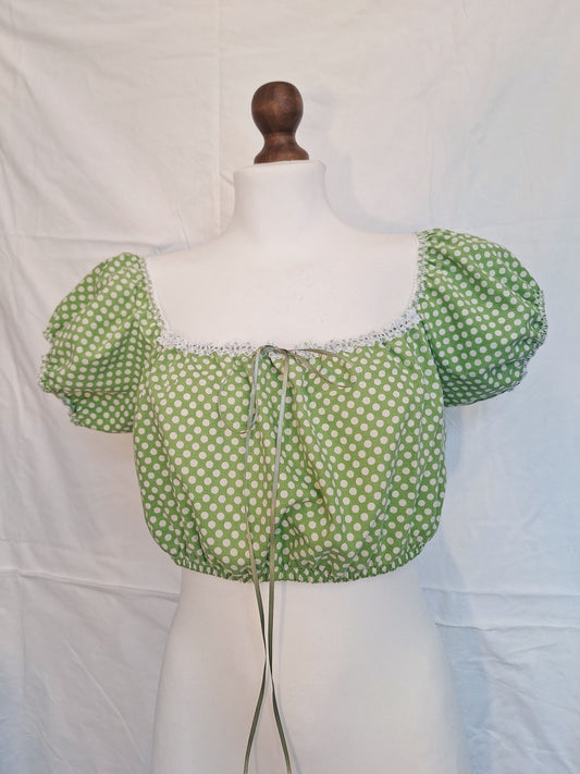 Top green polka dots S-L