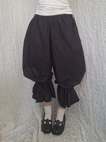 Szerokie spodnie z falbanami all black