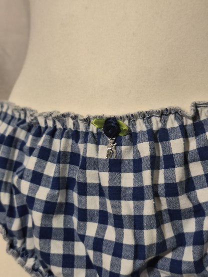 Navy blue checkered bloomer panties