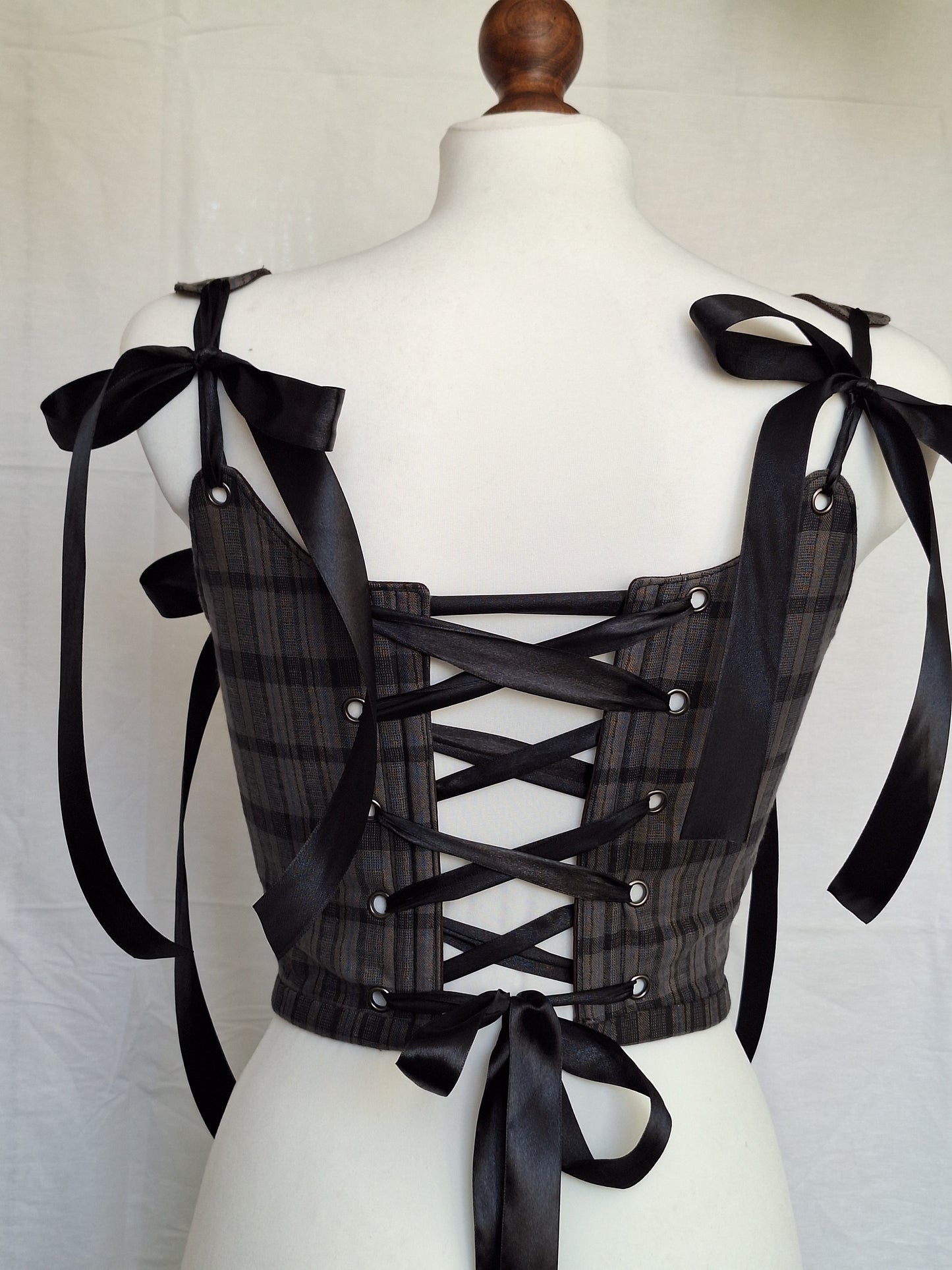 Gorset szary w kratę