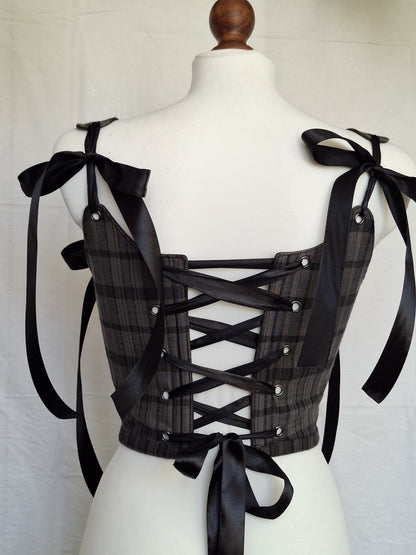 Gorset szary w kratę