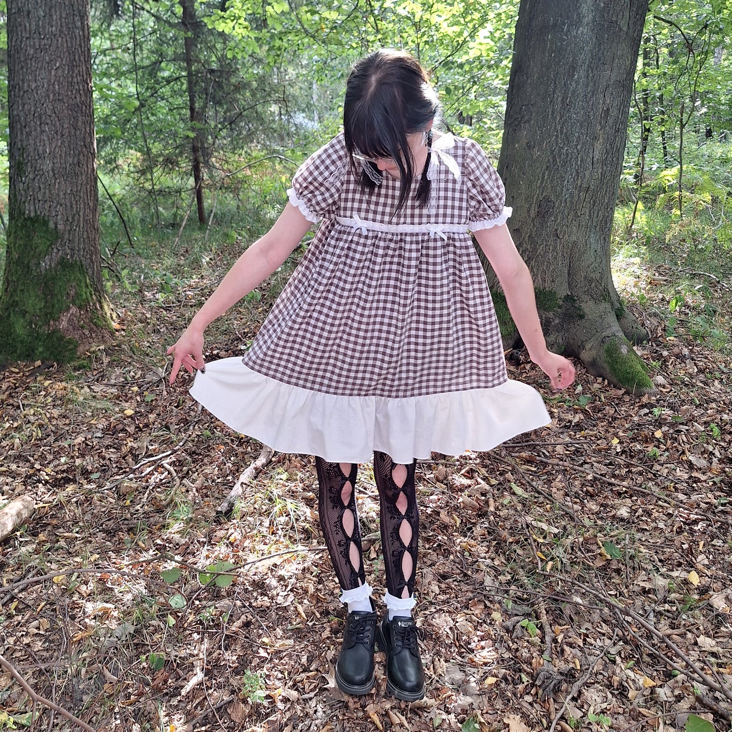 Sukienka babydoll w kratkę