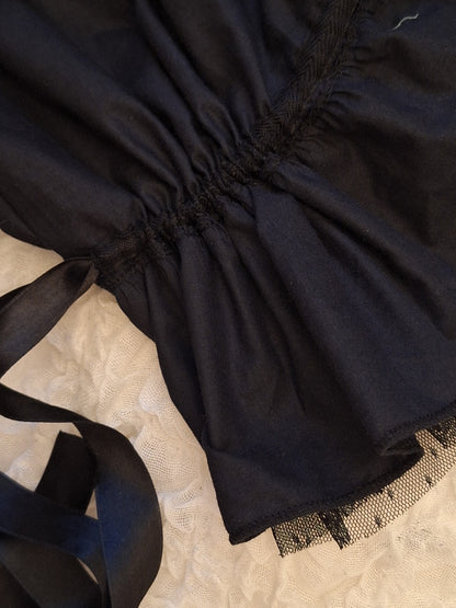 Szerokie spodnie z falbanami ALL BLACK