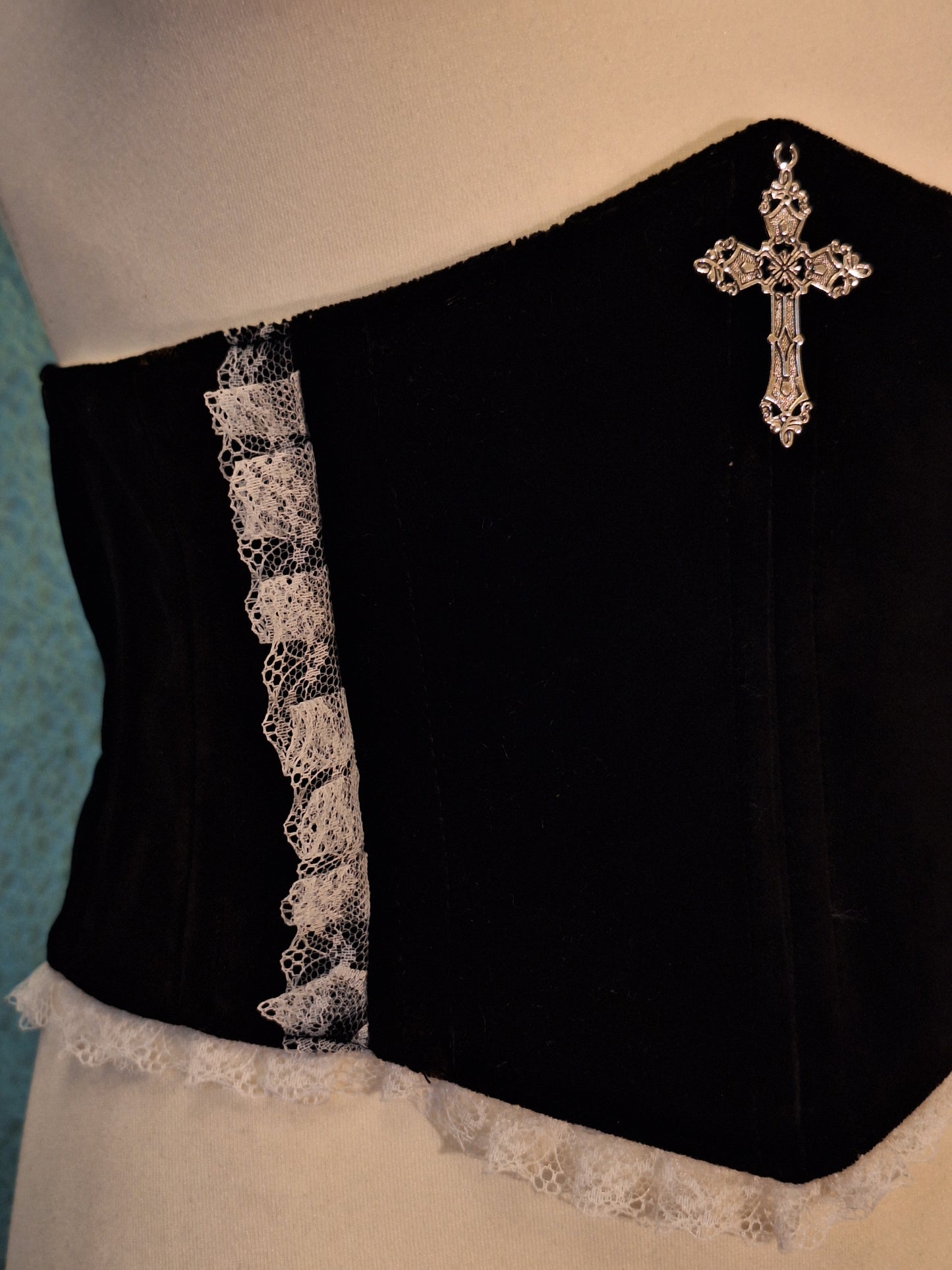 Gorset underbust welurowy