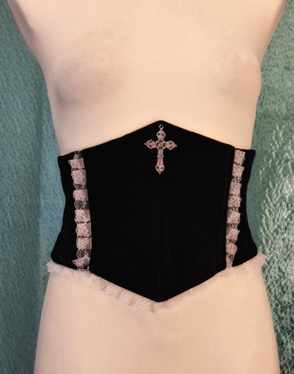 Gorset underbust welurowy