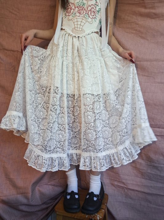 Długa spódnica koronkowa XS-XL