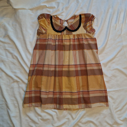 Sukienka babydoll żółta krata