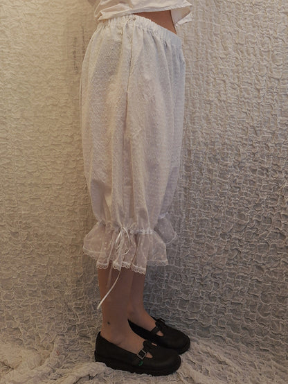 Szerokie spodnie z koronką ALL WHITE