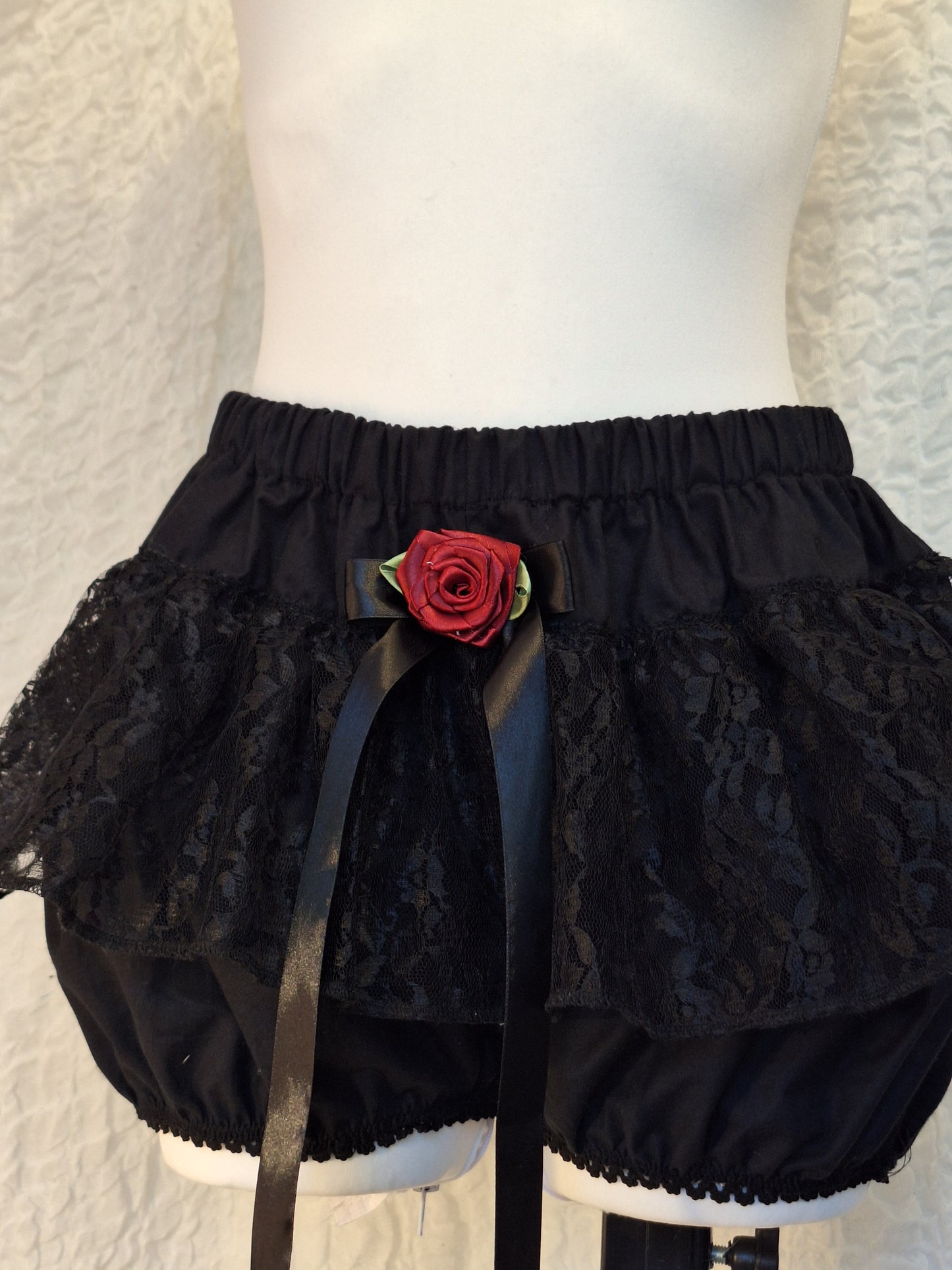 Bloomerso-spódniczka black//big rose M/L