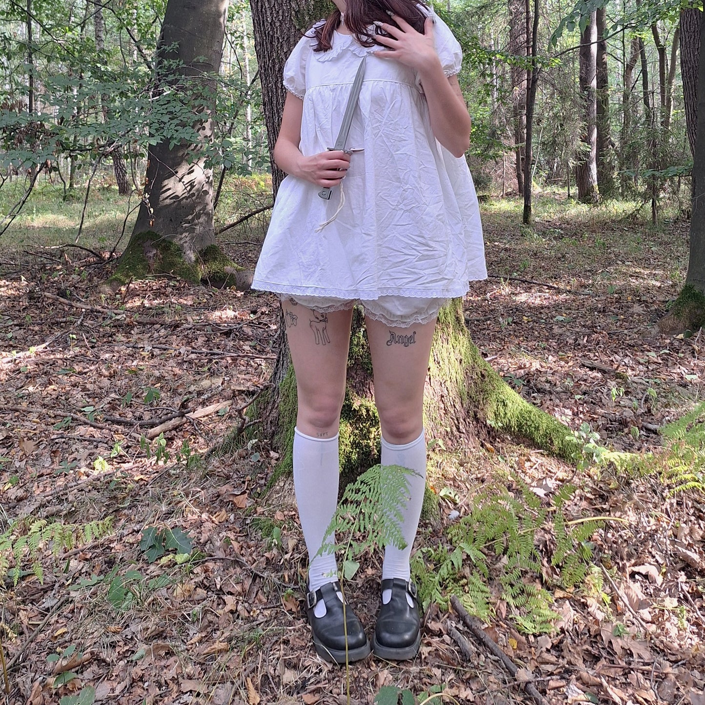 Sukienka babydoll biała