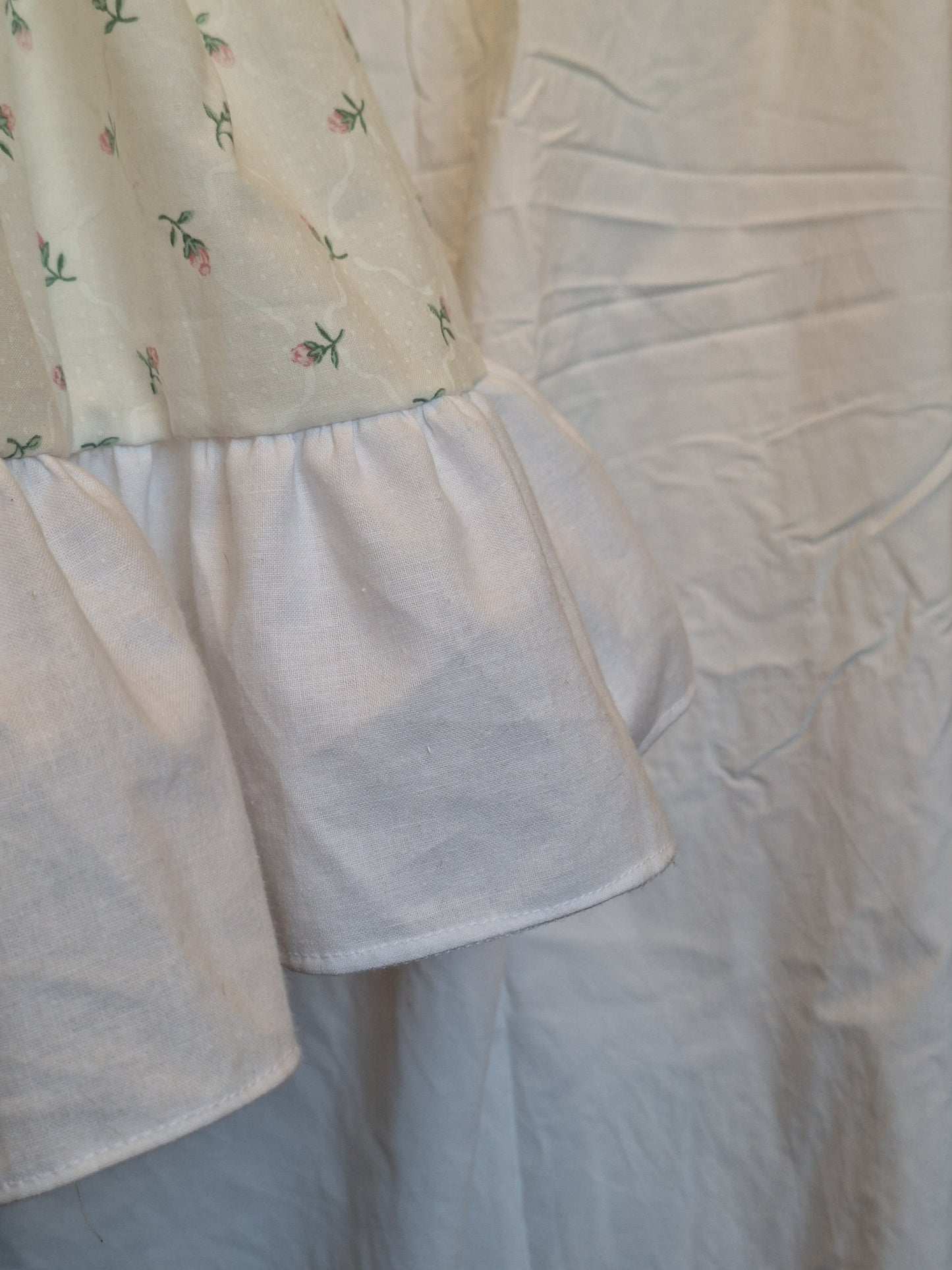 Sukienka milkmaid różowe kwiatki XS/S