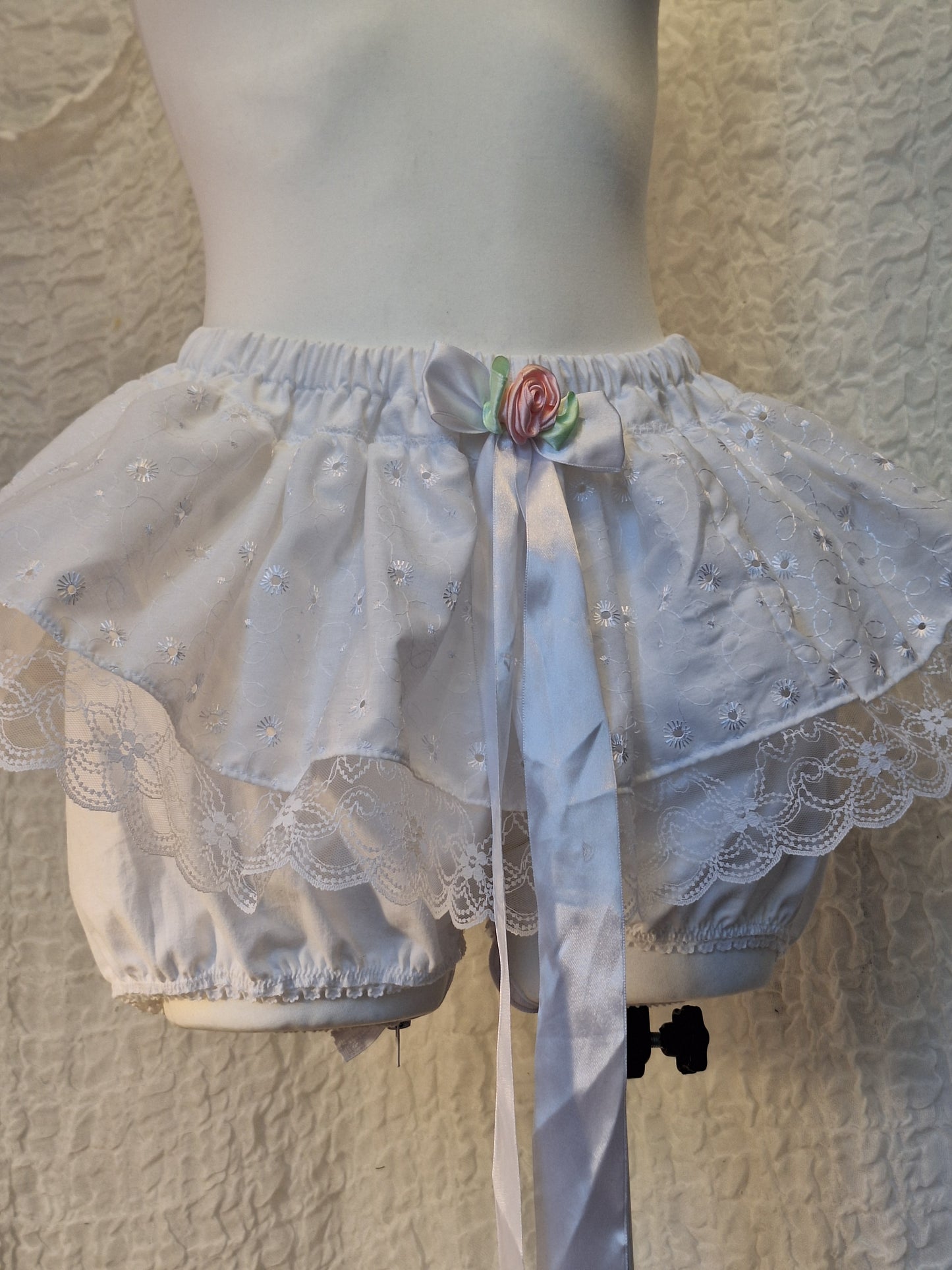 Bloomerso-spódniczka white//big rose S-L