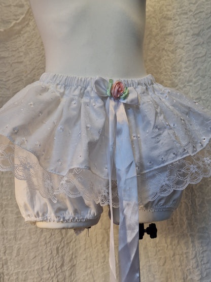 Bloomerso-spódniczka white//big rose S-L
