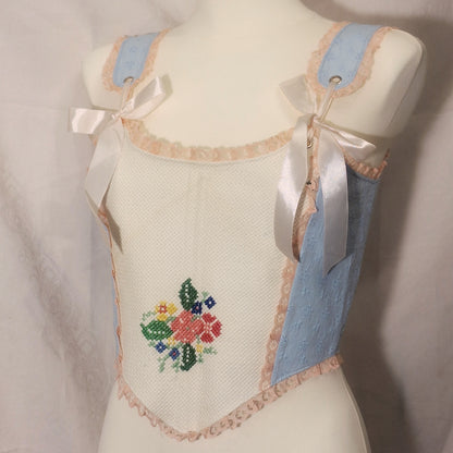 Corset with floral embroidery