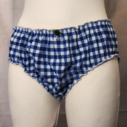 Navy blue checkered bloomer panties