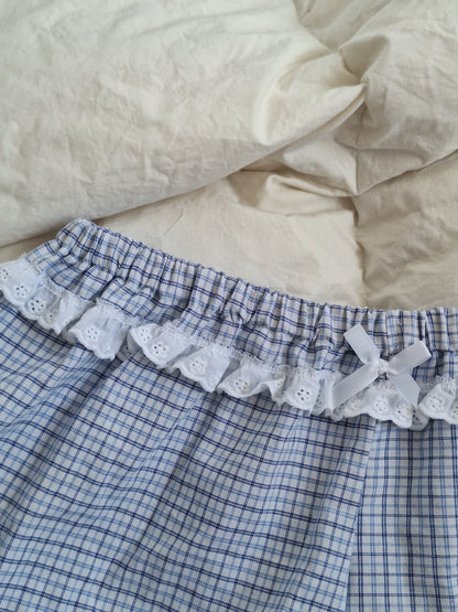 Bloomersy w kratkę niebieskie S/M