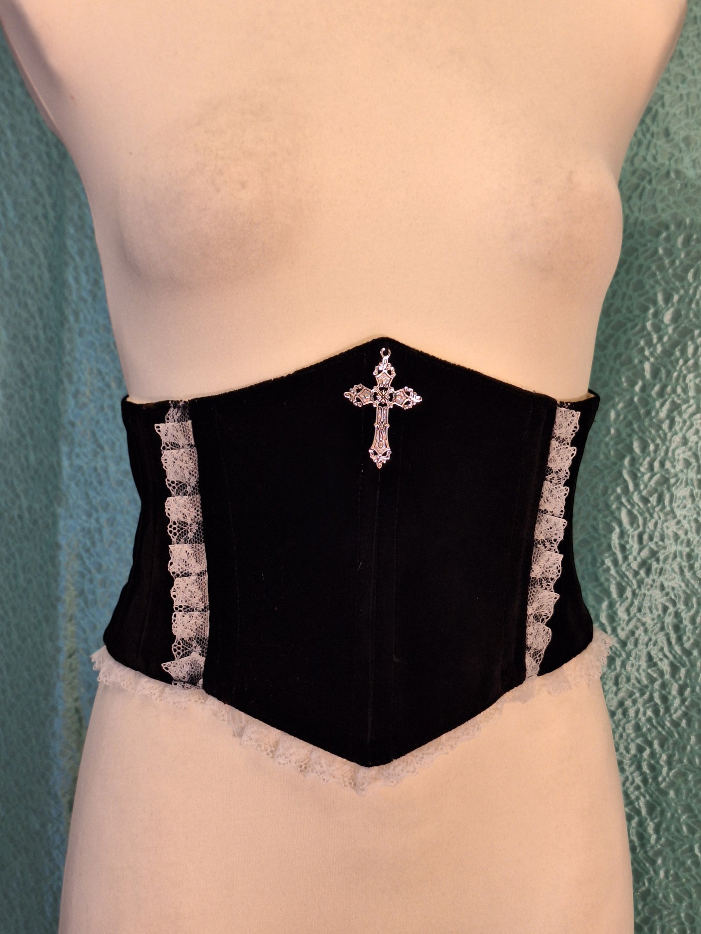 Gorset underbust welurowy