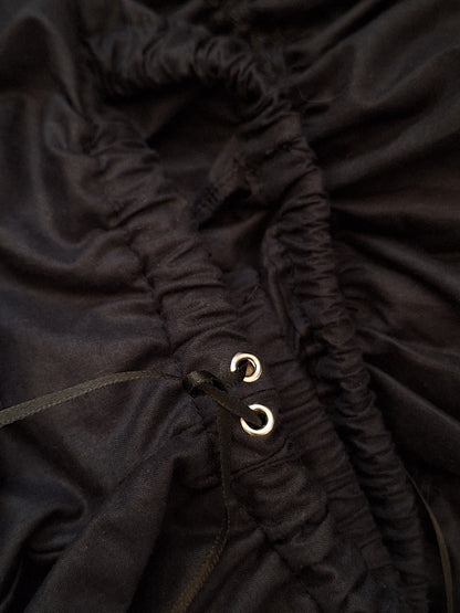 Szerokie spodnie z falbanami all black
