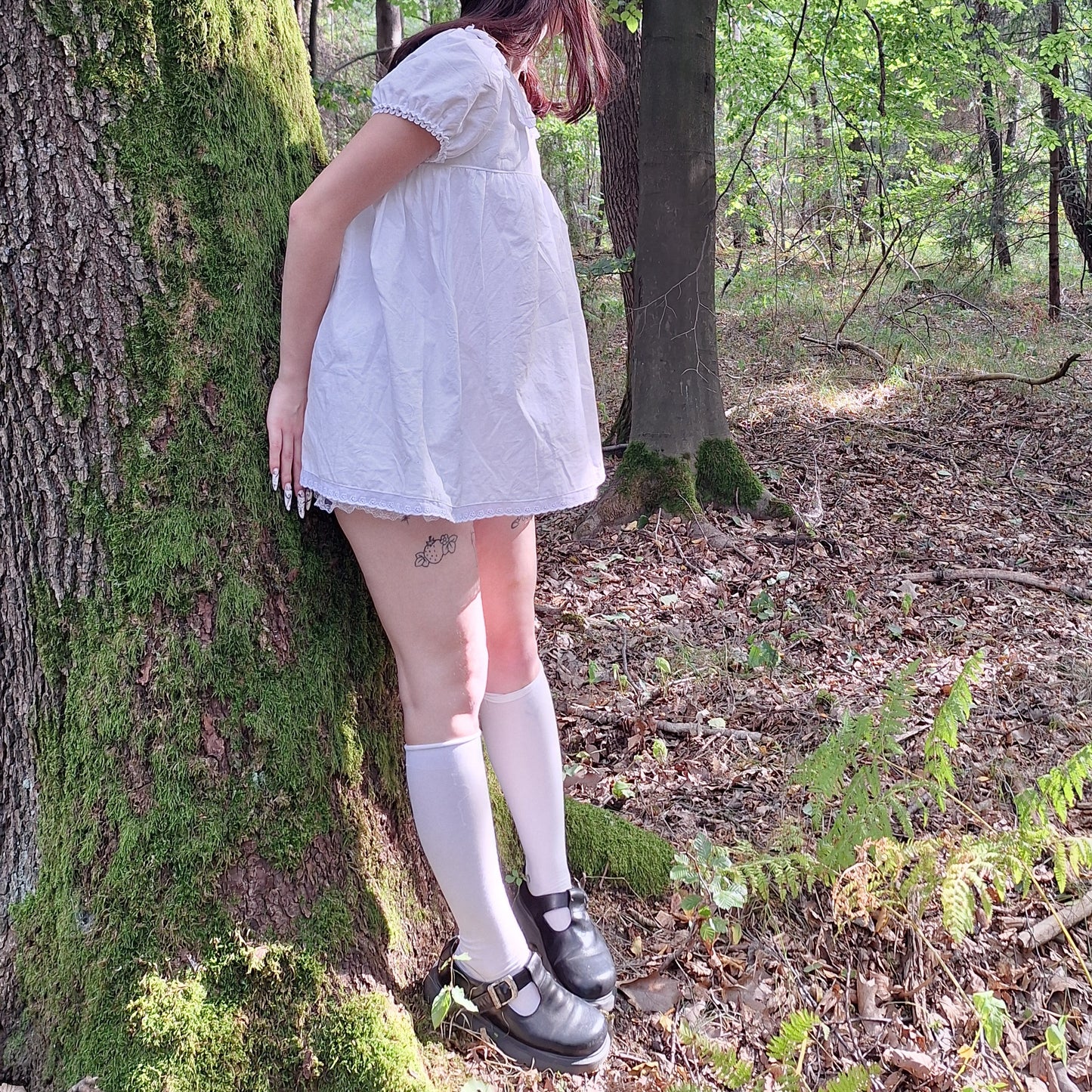 Sukienka babydoll biała