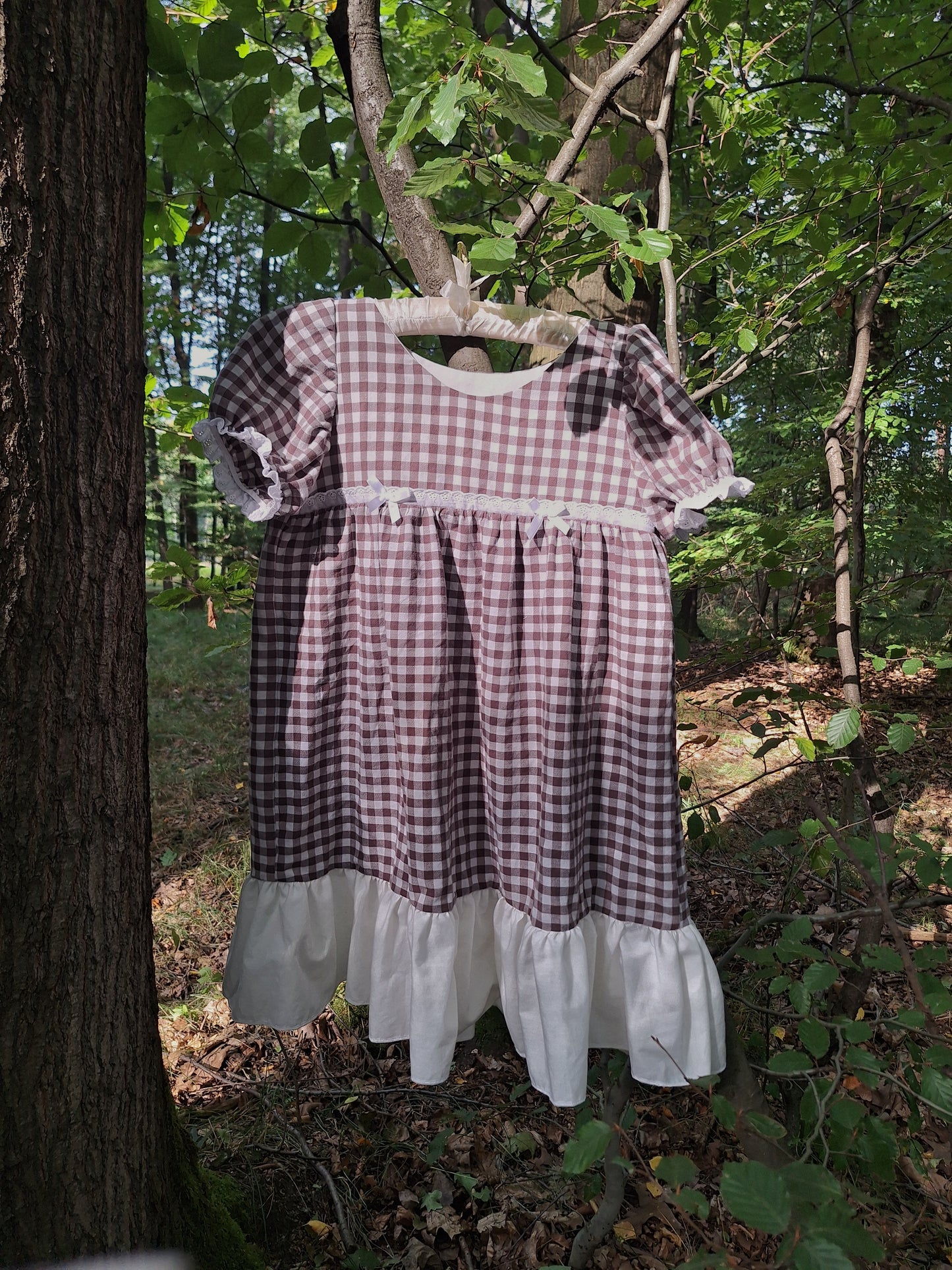Sukienka babydoll w kratkę
